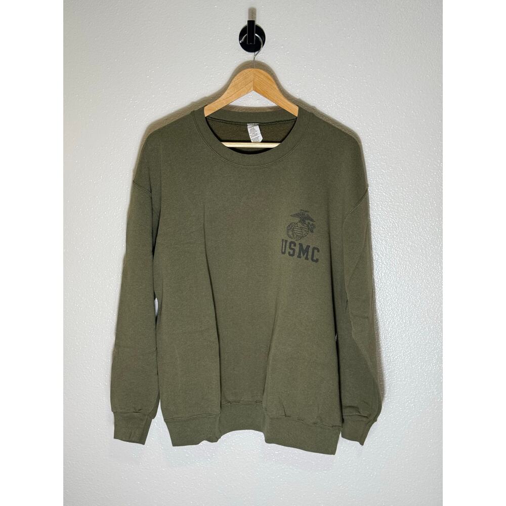 Vintage Made In USA Military Issue USMC Crewneck Sweater Green Men’s Size Large